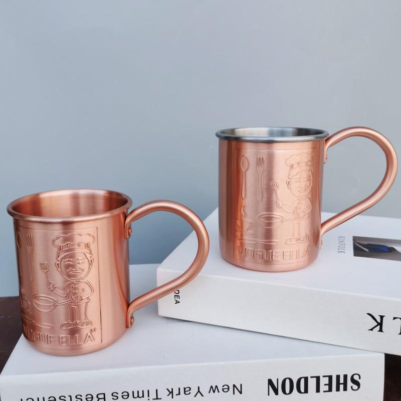双层紫铜水杯马克杯铜杯茶杯纯铜加厚手工紫铜复古铜杯子喝水杯