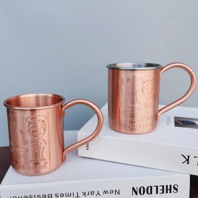 双层紫铜水杯马克杯铜杯茶杯纯铜加厚手工紫铜复古铜杯子喝水杯