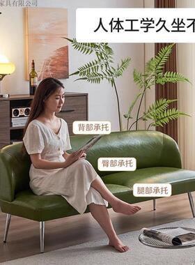 yz-15564客寓厅小户沙发油蜡皮沙发复古型绿色卧室公接待装服店双