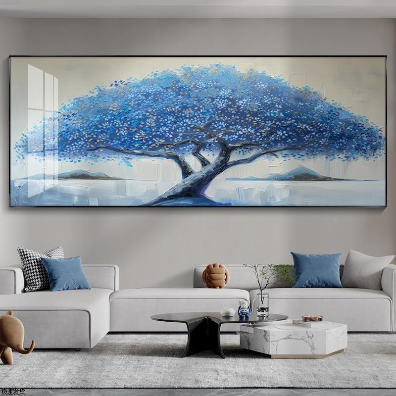 客厅装饰画发财树大气2025新款晶瓷画简约现代壁画沙发背景墙挂画图片