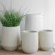 简约大型水泥花盆创意竖条纹室内落地绿植盆栽装 饰摆设客厅阳台摆