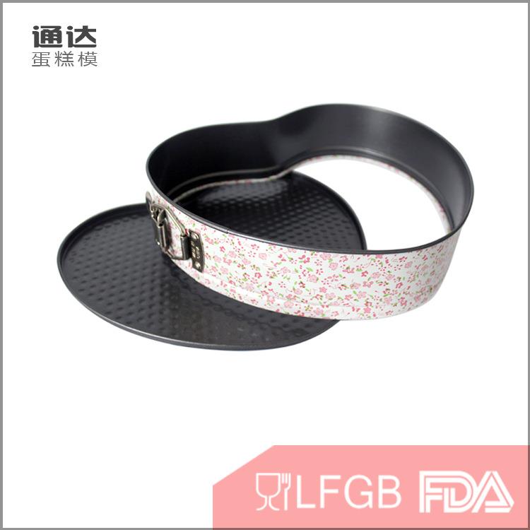 新款直销小碎花圆圆心 不粘活底带扣蛋糕模具烘培用具