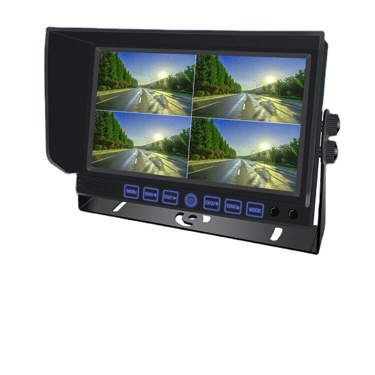 7寸台式四分割液晶屏车载显示器触摸按键大货车4路画面车载监视器