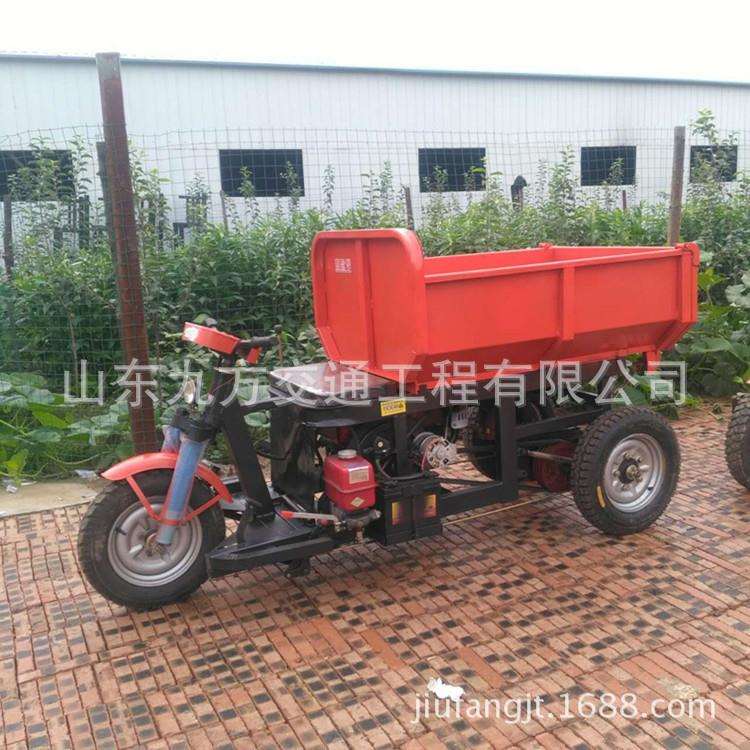 工程柴油电动三轮车翻斗自卸式农用电动三马子货运工地三轮车