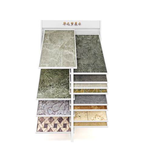 木地板瓷砖斜躺式推拉展示架橱柜门板样品抽拉式陶瓷展架落地架
