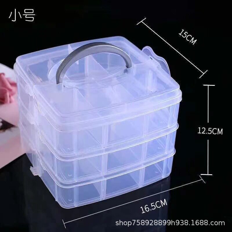 手工串珠收纳盒散珠琉璃珠子大容量多功能储物盒手饰品耳环首饰盒图片