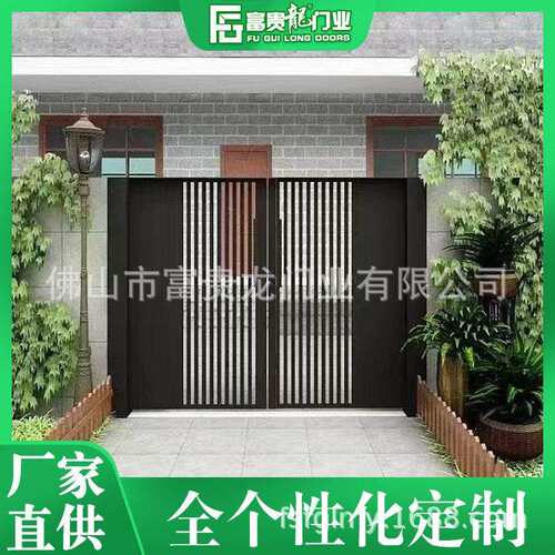 别墅庭院围墙大门 铝艺大门铝合金大门小区大门 欧式大门双开门
