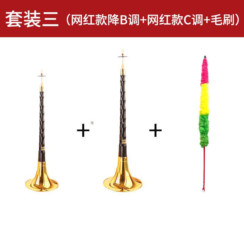 高档王家彪网红乌族木d唢呐乐器初学者全套民叭调降B调考喇入门专