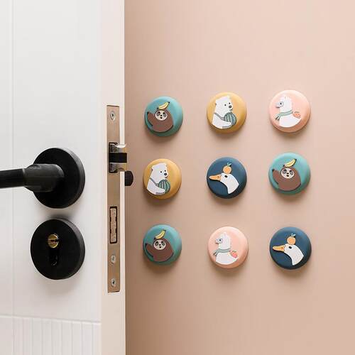 Door Handle Bumper Pad, Home Door Back Silicone Headboard Re