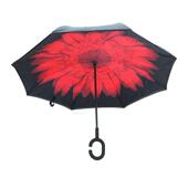 反向伞广告双层可站立免持c型伞长柄直杆汽车加印logo伞防暴雨