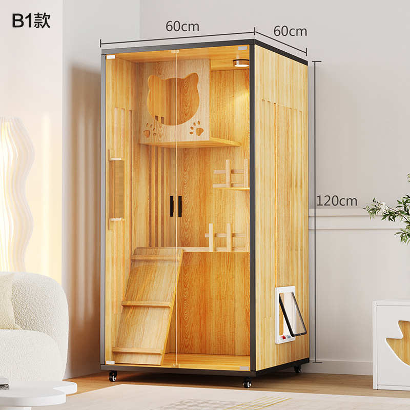 猫别墅家用实木猫柜防水猫舍猫房室内超大空间猫窝大型猫屋猫笼子