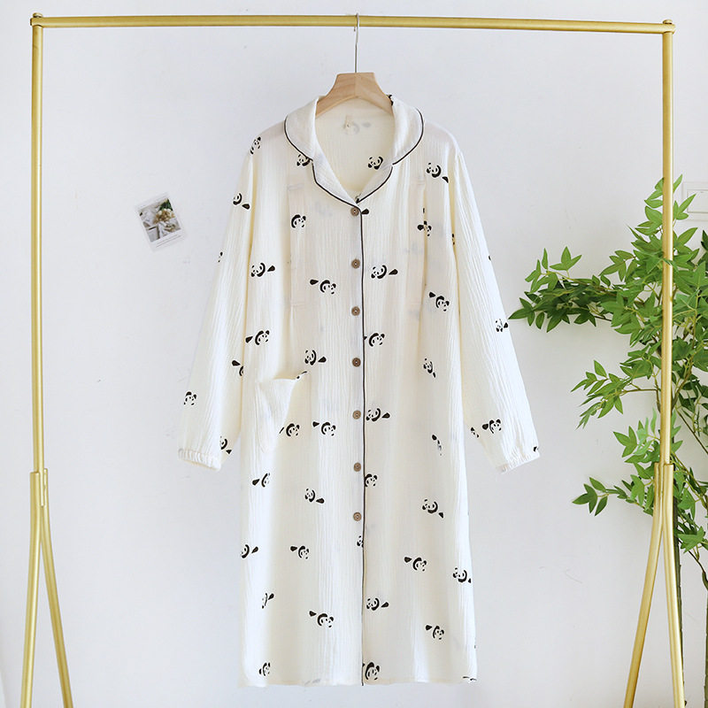 春秋夏季新款孕妇睡衣春夏季哺乳裙纯棉长袖产后喂奶衣月子服哺乳