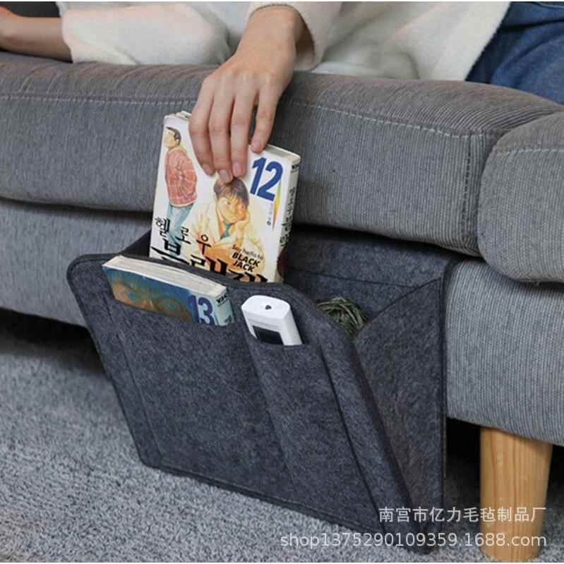 亚马逊毛毡床边收纳袋挂袋平板手机遥控器杂物储物袋