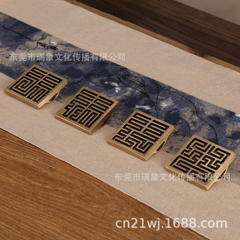 6厘米四方香篆模黄铜仿古色/镀银色/镀金色/灰压香印香道器具
