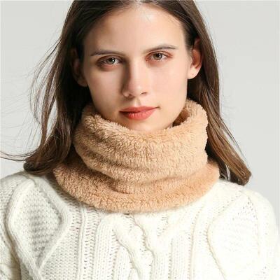 Faux plush unlimited scarf solid color soft neck leggings cu