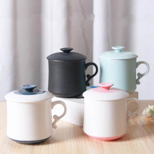 陶瓷公室过滤泡茶杯水杯子diy水杯ogo礼品马克杯大容量带盖