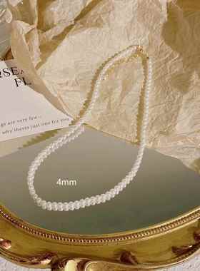 米梵缇 铜项链 消失的她倪妮同款贝珠颈链正圆澳白色轻奢锁骨颈链