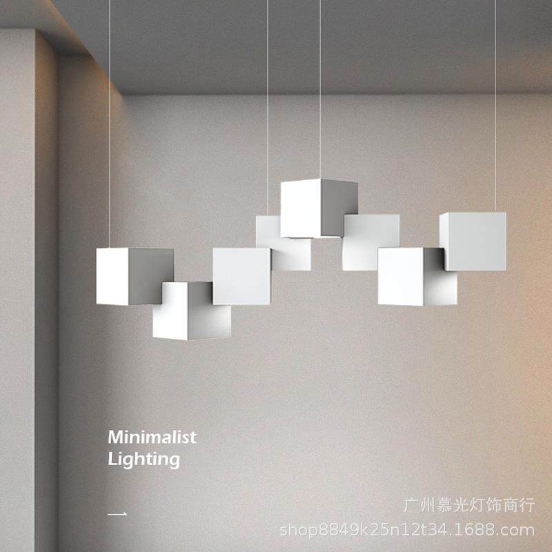 现代简约创意装饰方形魔方吊灯服装店办公室餐厅异形几何方块吊灯