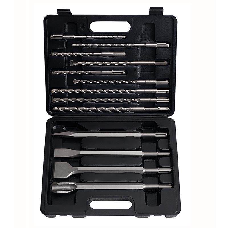 跨境圆柄电锤钻头钢凿10件13件套混凝土打孔水泥冲击穿墙电锤钻头