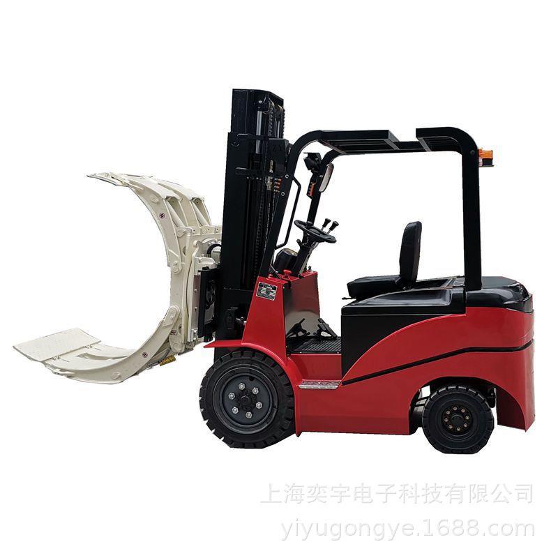 全自动堆高车卷纸筒装卸车仓储搬运车四轮座驾式电动大纸筒夹抱车