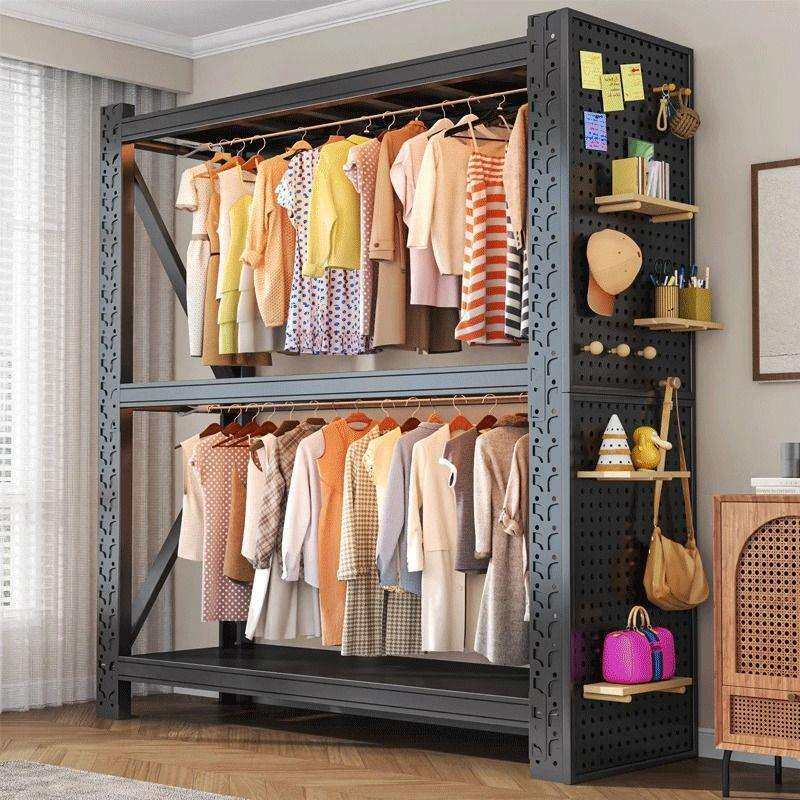 衣柜货架简易衣架组装卧室衣帽间收纳架子落地多层步入式角钢衣架