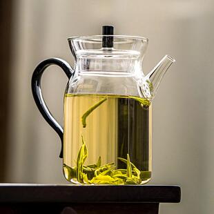 玻璃茶壶耐热加厚泡茶壶可电陶炉加热煮茶壶带过滤茶具仿宋手执壶