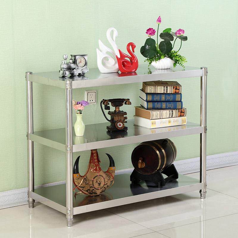 201不锈钢置物架三层厨房微波炉架四层饭店酒水货架五层收纳层架