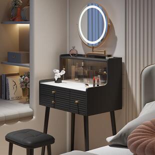 式 奶油风小型梳妆台60c小m01户型卧室法台岩板化妆桌迷你化妆窄新