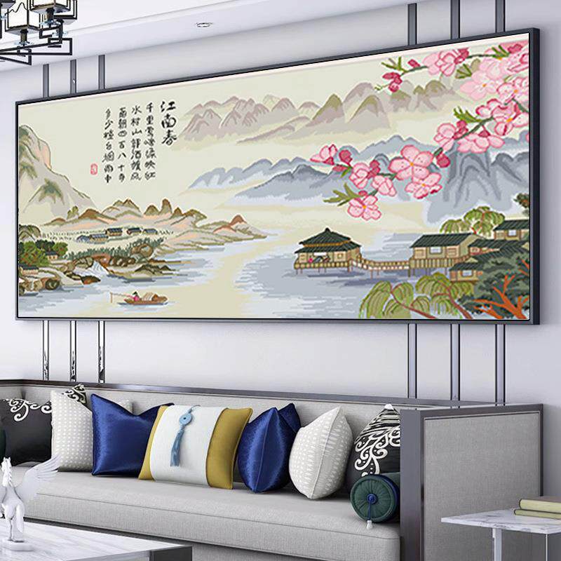 南十字LSK绣2风024新款江线绣大幅中国风春古典山水景画大幅客厅