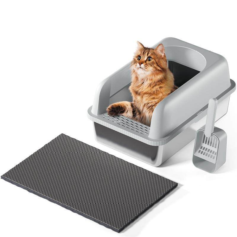 不锈钢猫砂盆易清洗加宽加厚防漏砂大空间开放式猫厕所猫咪宠物猫