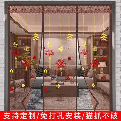 自建房门帘家用农村大门别墅卧室纱门厨房金刚网防蚊虫防柳絮隔断