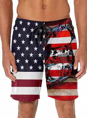 Mens Shorts Casual Solid-Color Waffle Athletic Drawstring