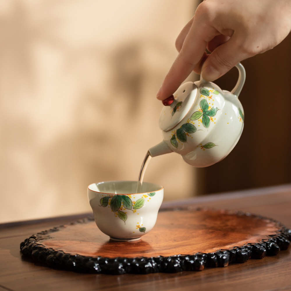 泥人述  手绘一壶两杯茶具礼品 创意陶瓷茶壶茶杯小套装文创礼品