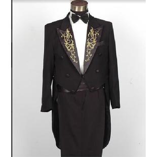 正品燕服男韩版修身伴新郎结婚服主持礼人歌手演出服尾六件套定郎