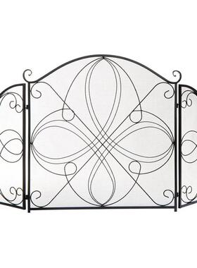 直销欧式家用铁艺火炉屏风挡火围加网墙壁烤火炉围隔断可