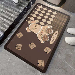 软硅藻泥浴室地垫吸水速干家用卫生间门口防滑门垫淋浴房厕所地毯