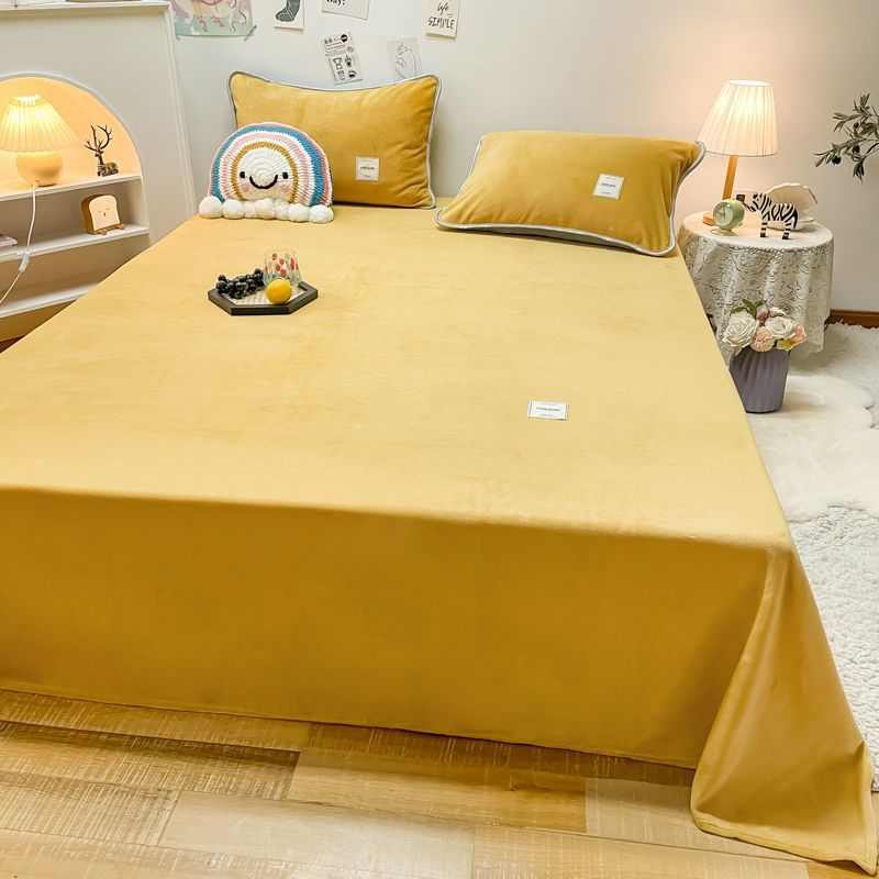 毛绒床单单件珊瑚毛毯铺床法兰绒被单三件套加绒冬季厚