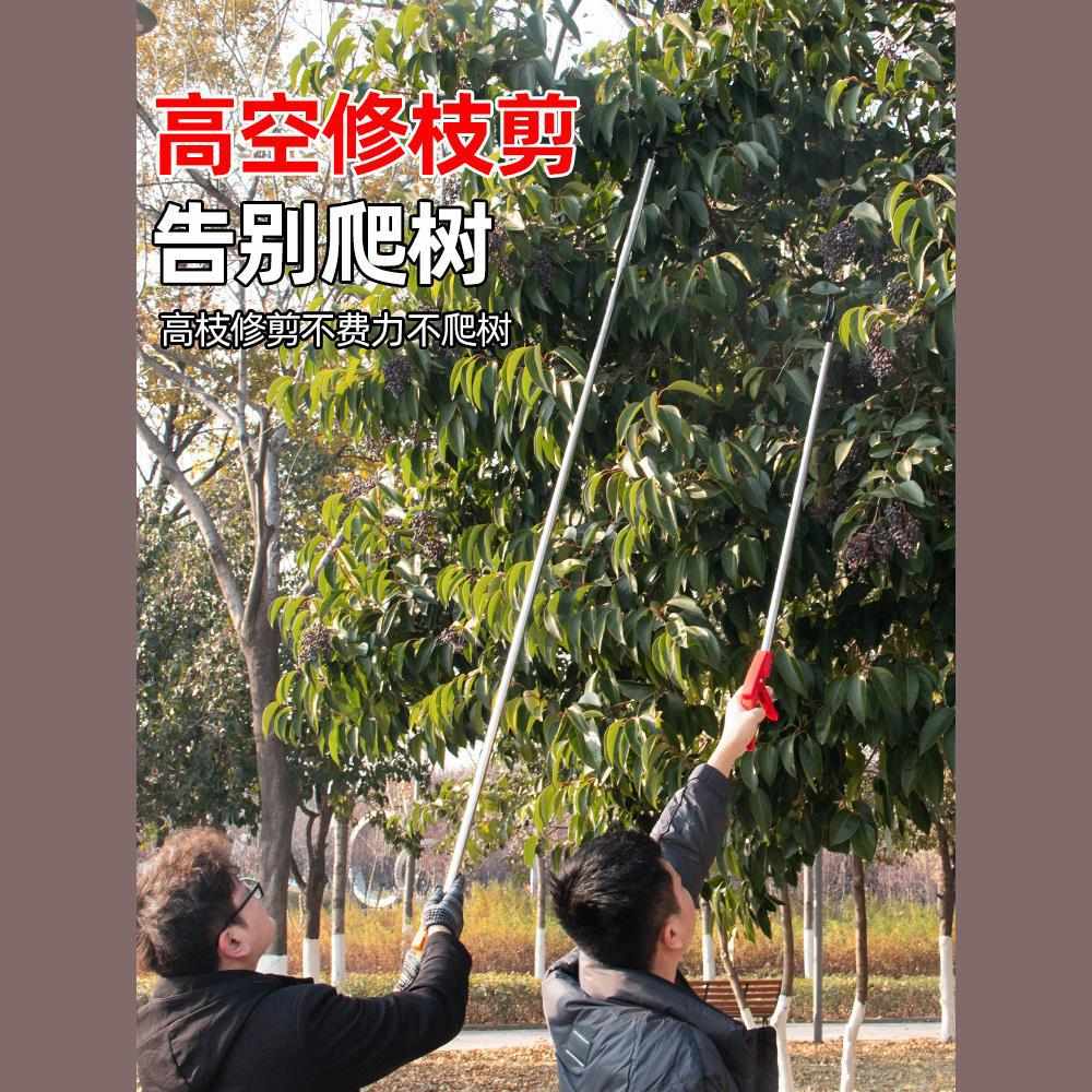 不锈钢高枝剪高空修枝剪伸缩高空剪长杆果树高枝修剪树枝专用剪刀图片