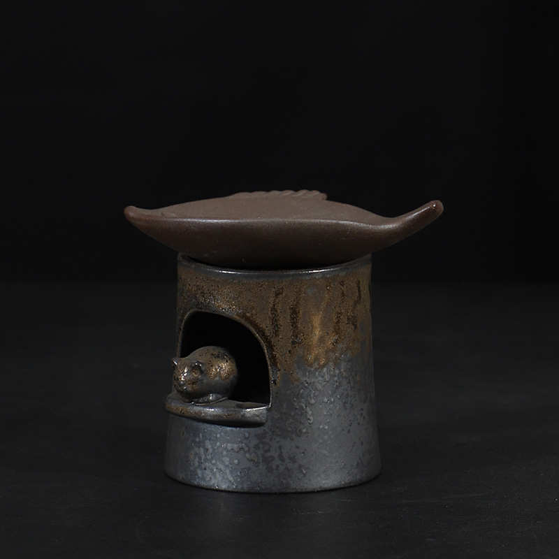 围炉煮茶日式粗陶焙茶器烘焙烤茶炉茶叶提香器烤茶器醒茶器温茶炉