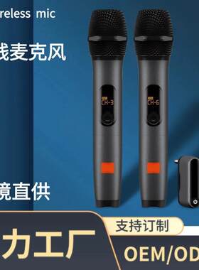 外贸一拖二无线动圈麦克风话筒KALAOK演出wirelessmic专业收音