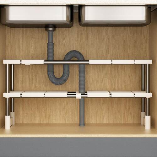 An extendable under-sink shelf for the kitchen, a multi-func