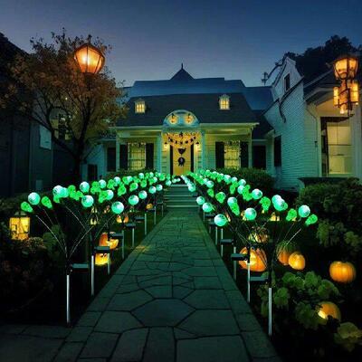 2 Pack Skull Solar Pathway Stake Lights Waterproof Solar