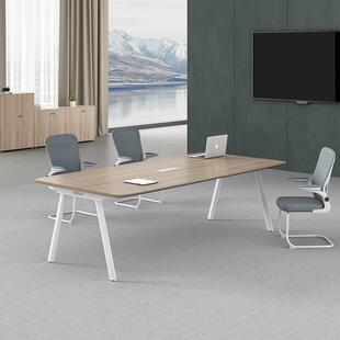 斜边漆简弧形会议桌长桌阅椅组合简约现易代大607小型洽烤谈室览