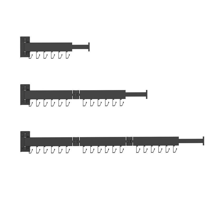 免打孔晾衣架太空铝伸缩折叠晾衣杆室内阳台卫生间壁挂式隐形衣架