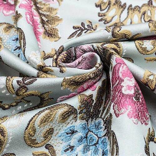 100*145cm Silk Satin Brocade Fabric Luxury Jacquard Retro