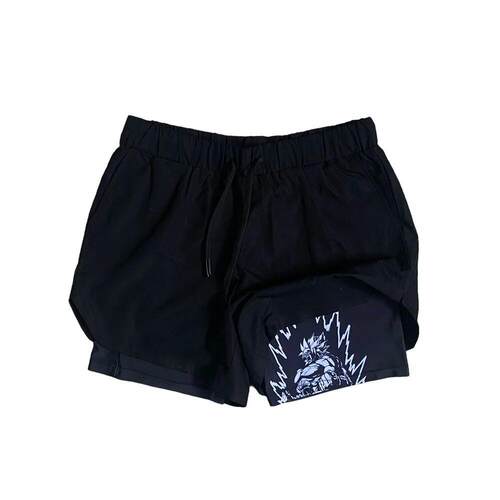 Dragon Ball Series Shorts Fire Shadow Double Layer Beach Pan