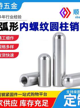 高精密304不锈钢圆头圆弧形内螺纹圆柱销 内牙销钉定位销子M2-M6