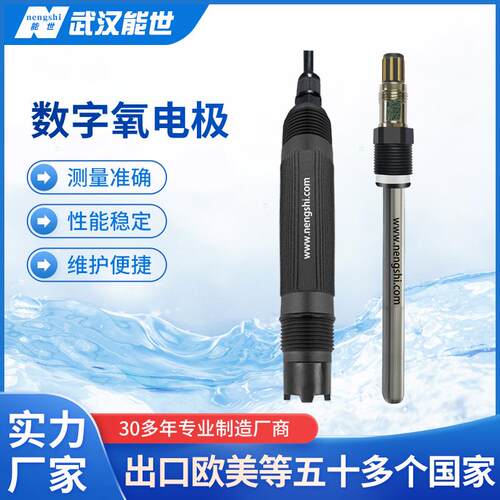 厂家直销pps数字氧电极水产养殖废水RS485数字DO探头不锈钢溶解氧