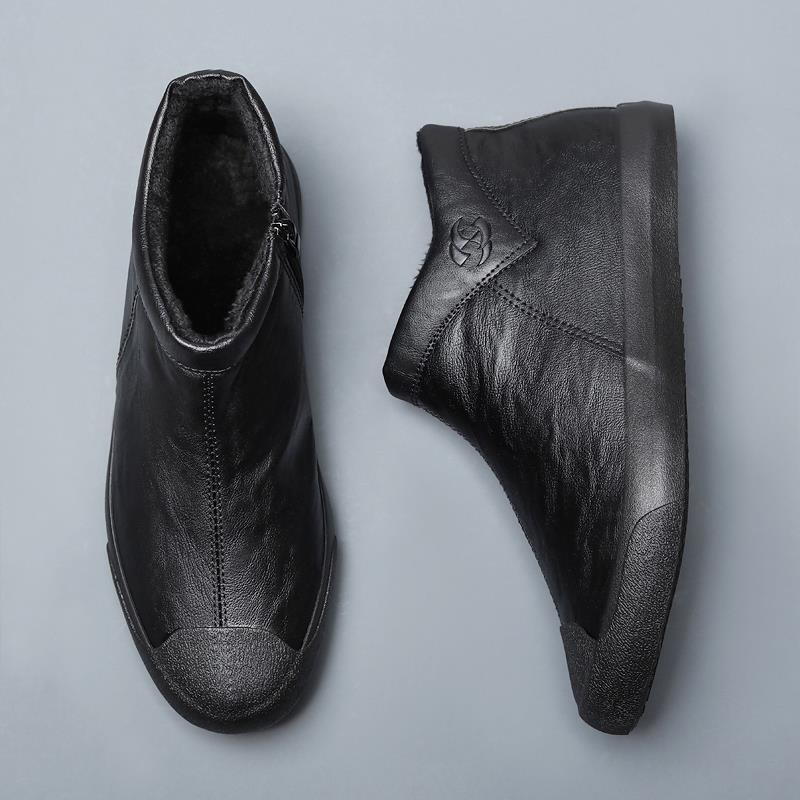 正品季男鞋高帮鞋男鞋秋季潮鞋休闲鞋一春脚蹬懒人鞋男伦英潮皮流