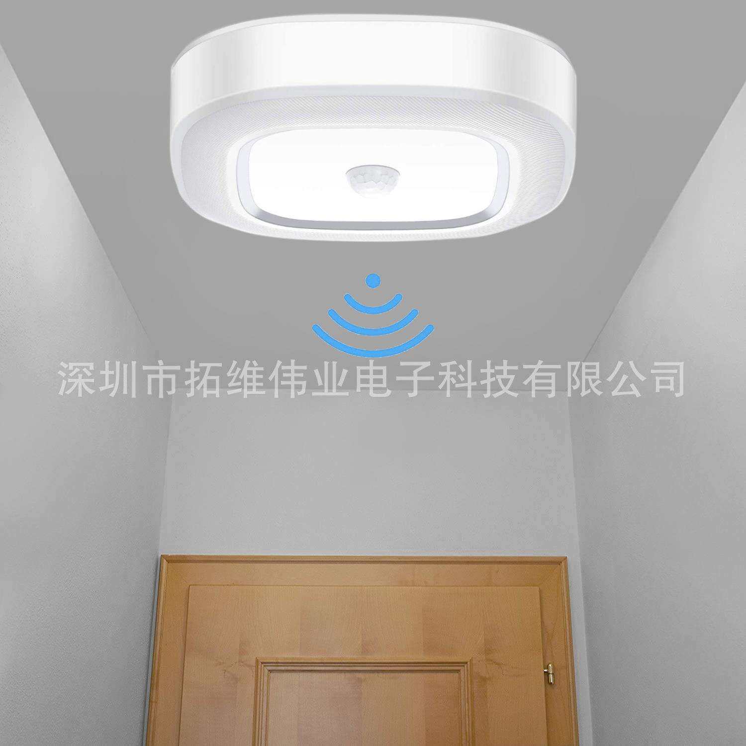 方形吸顶灯阳台玄关厨房灯免拆卧室儿童房走廊楼道感应灯节能灯具